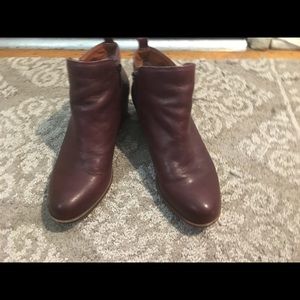 Lucky Brand burgundy ankle boots.